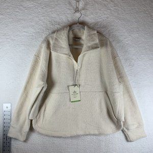 Alpine Design Sweater Women's XL Beige Polyester Long‎ Sleeve Knit Half Zip 7197